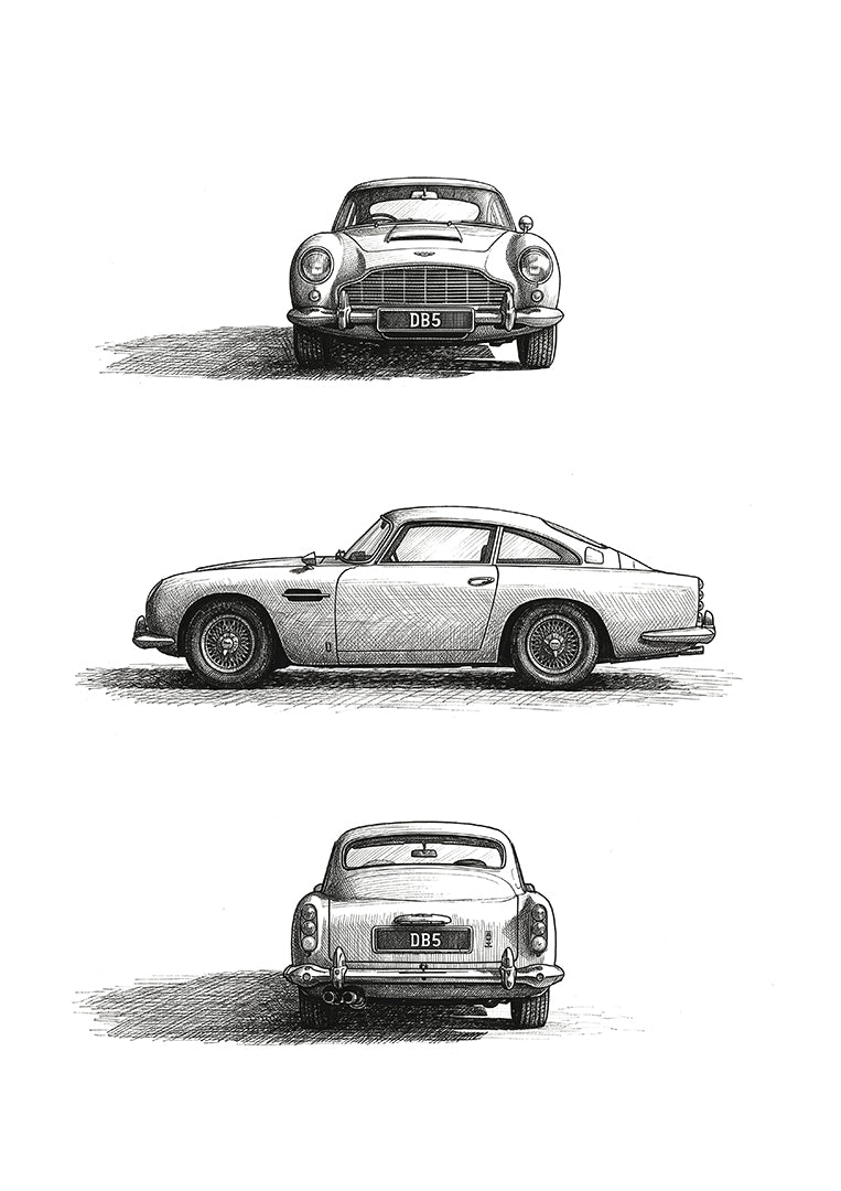 Classic Cars 01 — Aston Martin DB5 | Fine Art Print | Instant Digital Download