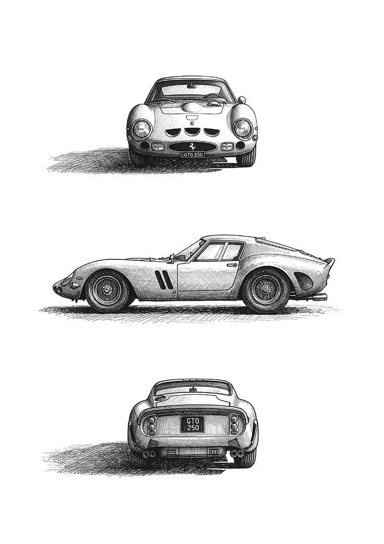 Classic Cars 02 — Ferrari GTO 250 | Fine Art Print | Instant Digital Download