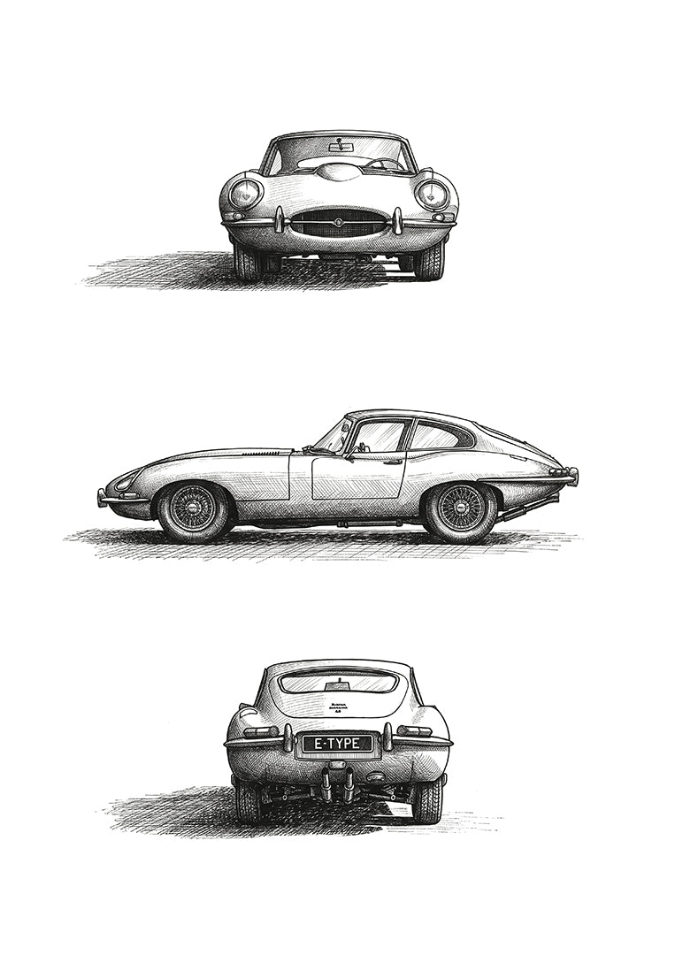 Classic Cars 04 — Jaguar E-Type | Fine Art Print | Instant Digital Download