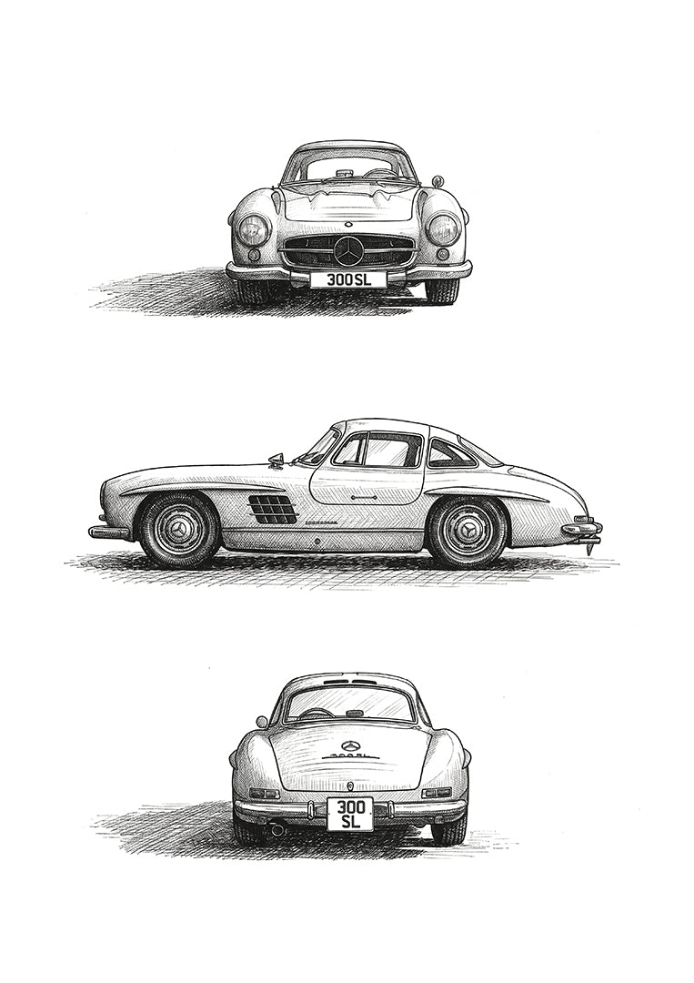 Classic Cars 05 — Mercedes 300SL | Fine Art Print | Instant Digital Download