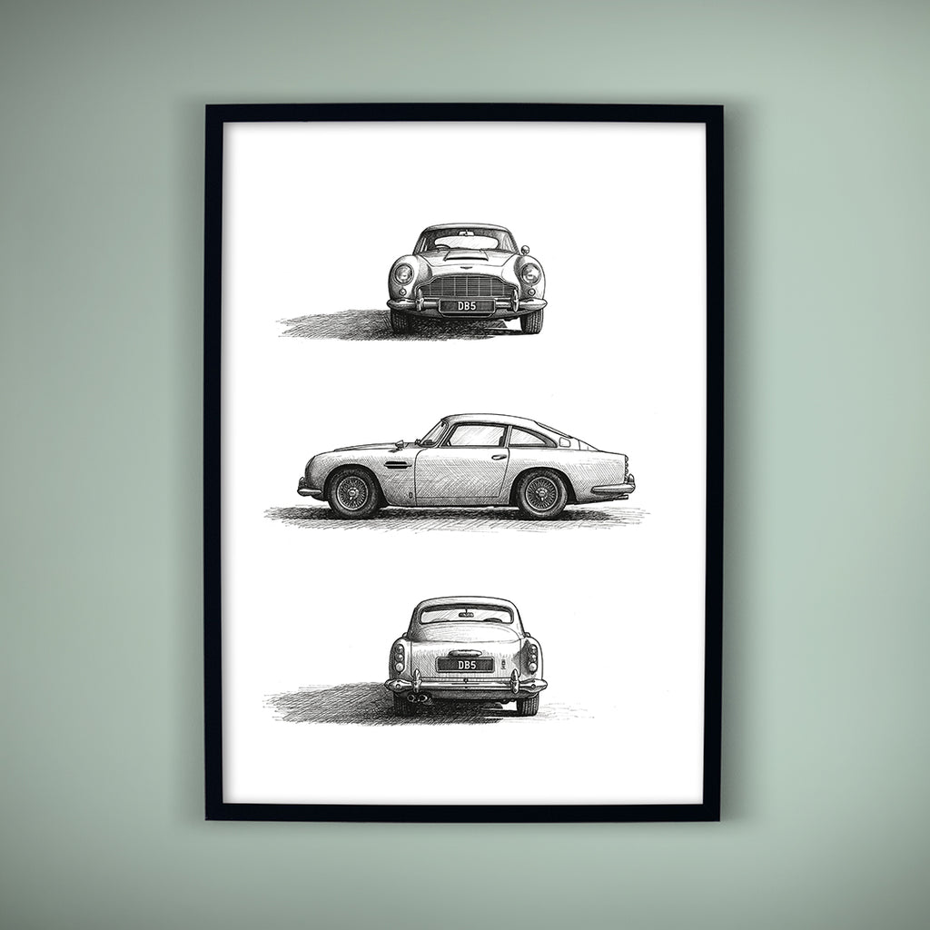 Classic Cars 01 — Aston Martin DB5 | Fine Art Print | Instant Digital Download