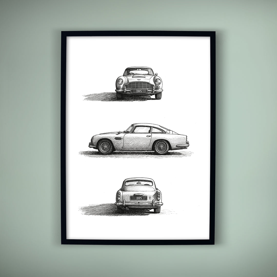 Classic Cars 01 — Aston Martin DB5 | Fine Art Print | Instant Digital Download
