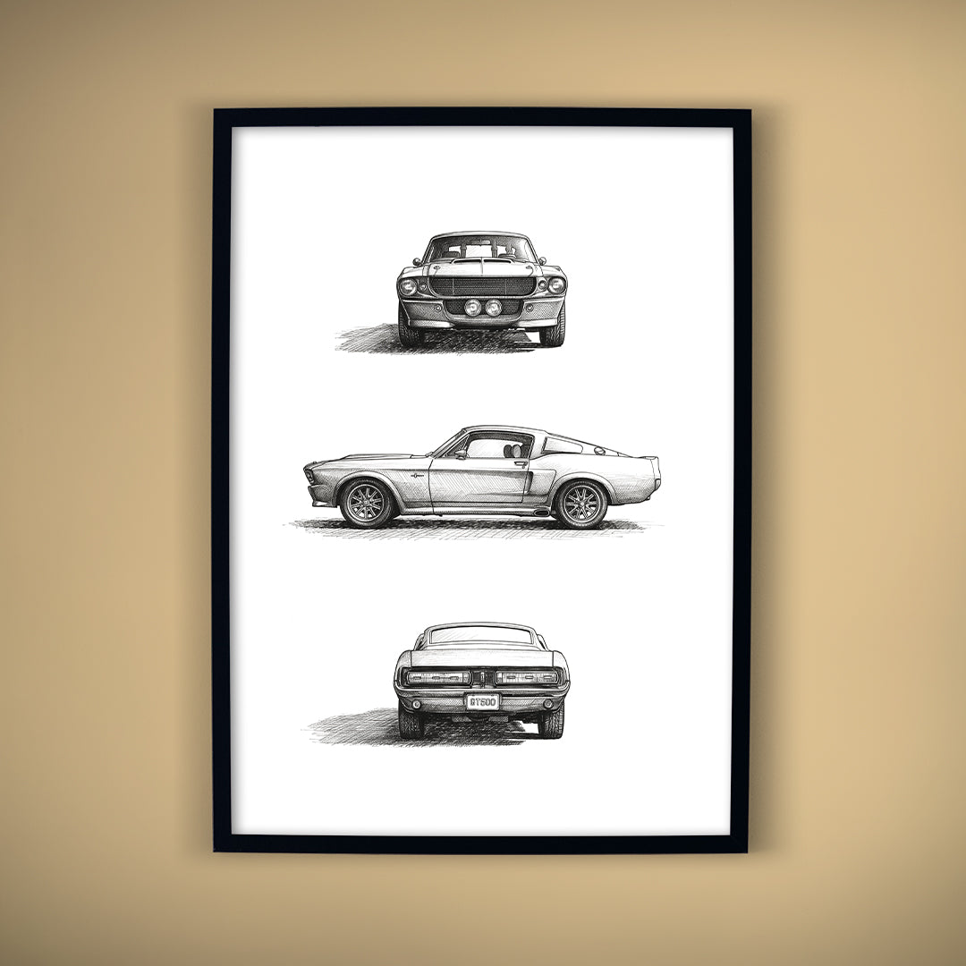 Classic Cars 03 — Ford Mustang GT500 | Fine Art Print | Instant Digital Download