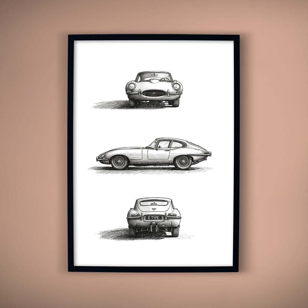 Classic Cars 04 — Jaguar E-Type | Fine Art Print | Instant Digital Download