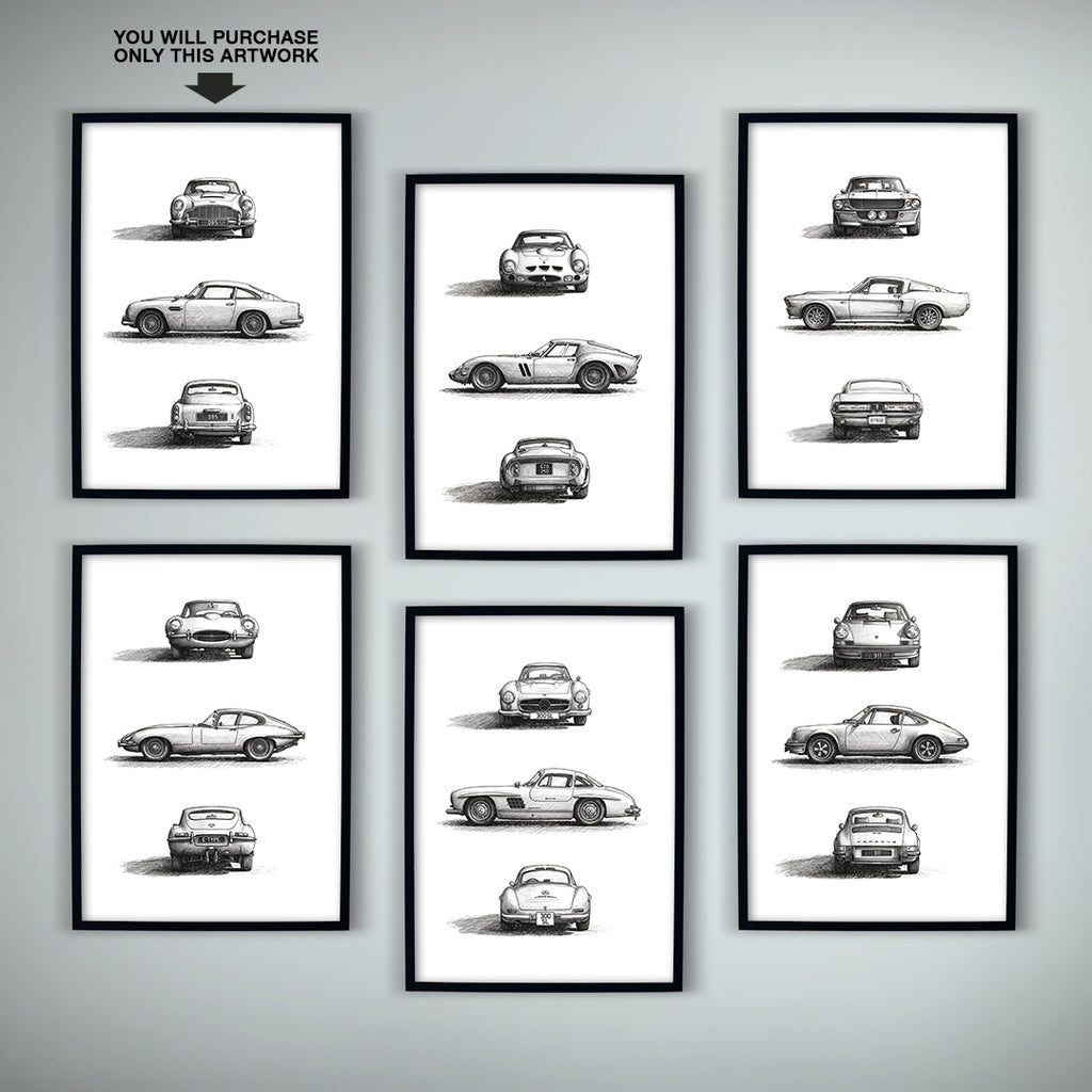 Classic Cars 01 — Aston Martin DB5 | Fine Art Print | Instant Digital Download