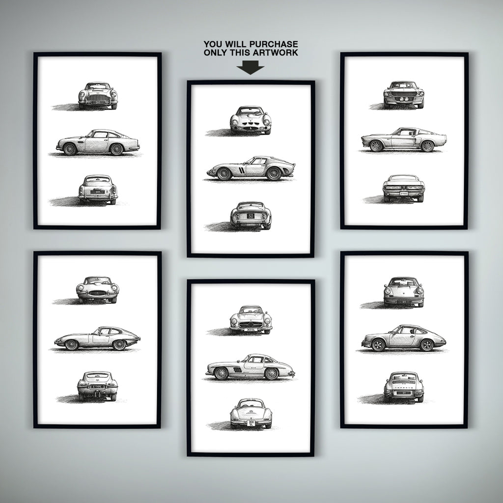 Classic Cars 02 — Ferrari GTO 250 | Fine Art Print | Instant Digital Download