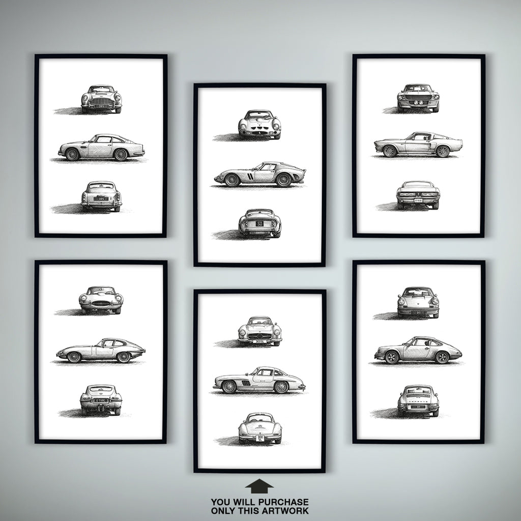 Classic Cars 05 — Mercedes 300SL | Fine Art Print | Instant Digital Download