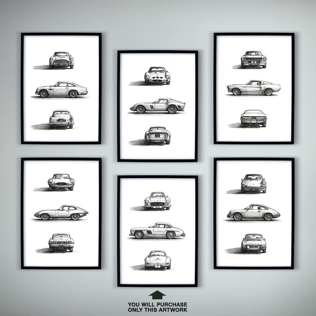 Classic Cars 05 — Mercedes 300SL | Fine Art Print | Instant Digital Download
